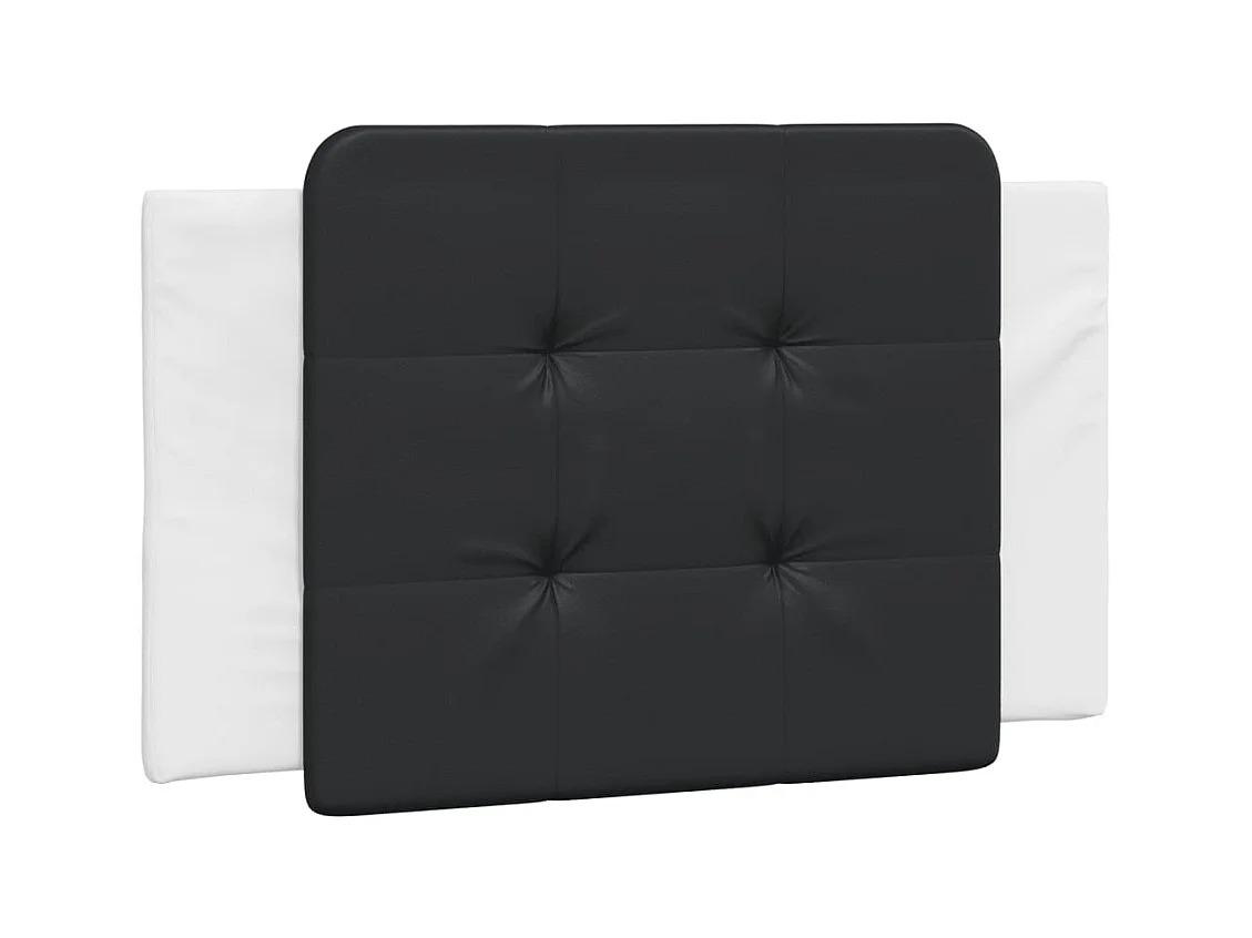 Cadre de lit avec lumières LED blanc noir 100x200 similicuir