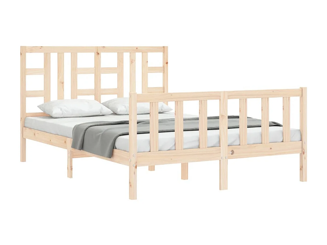 Cadre de lit avec tête de lit 140x200 bois massif