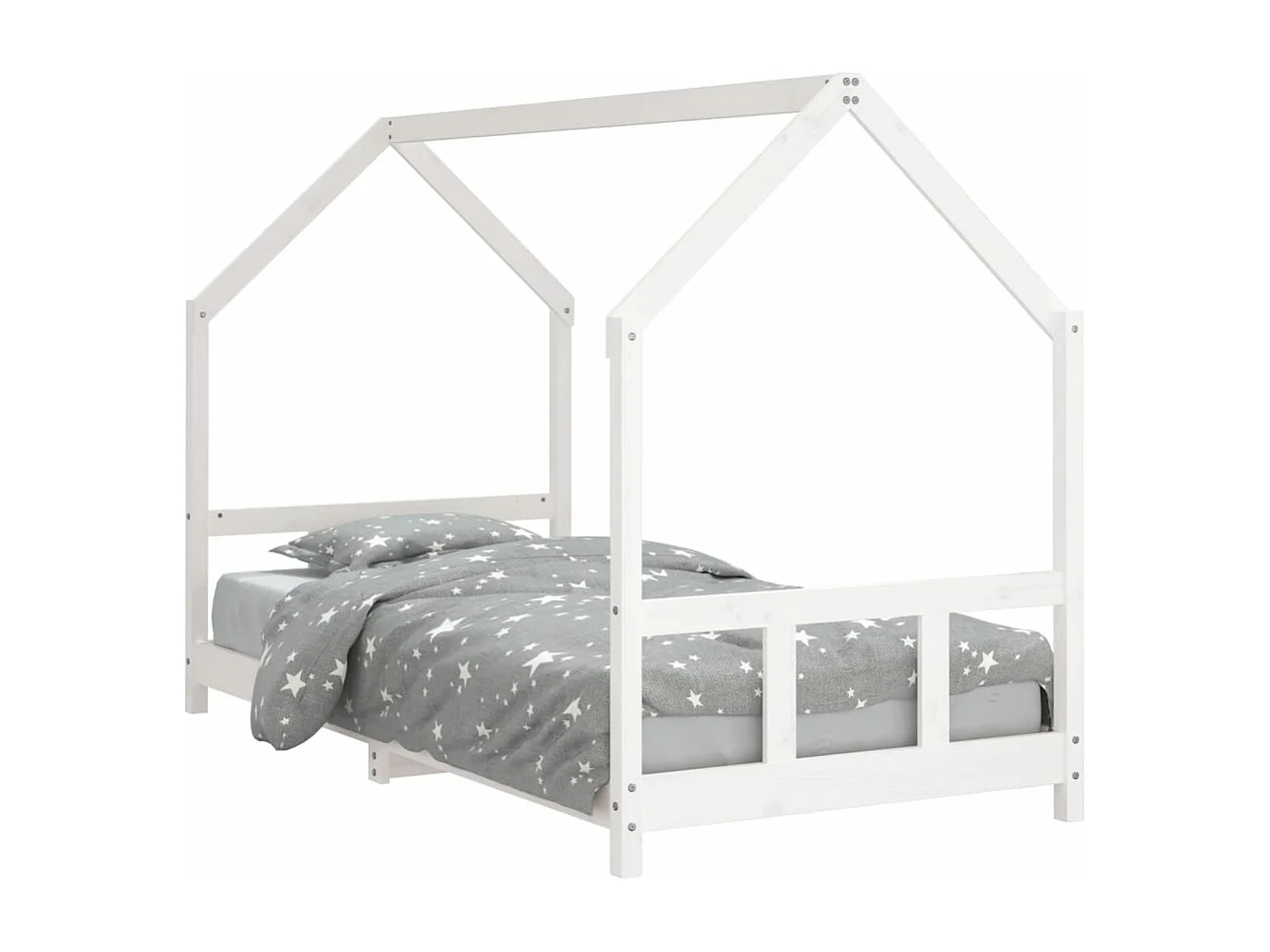 Cadre de lit pour enfants blanc 90x190 bois de pin massif