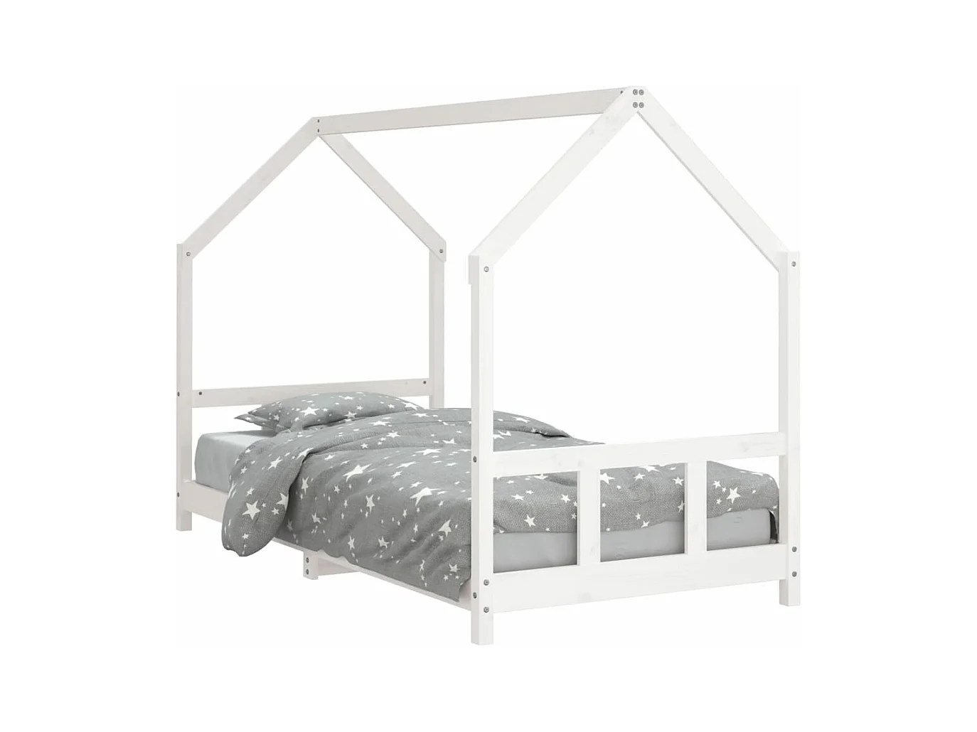 Cadre de lit pour enfants blanc 90x190 bois de pin massif