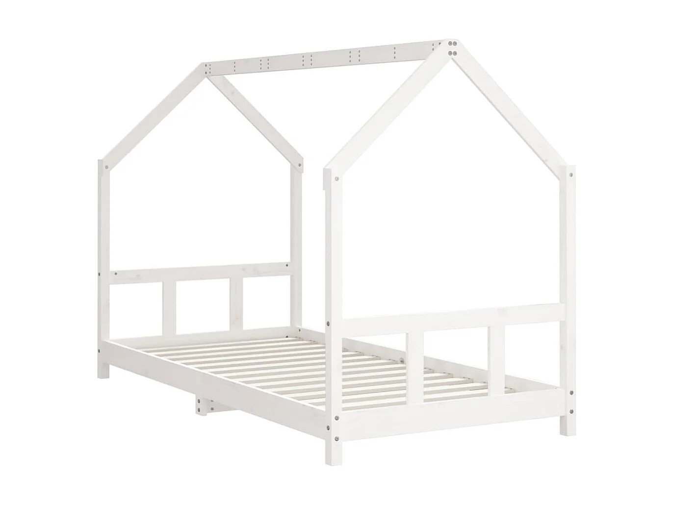 Cadre de lit pour enfants blanc 90x190 bois de pin massif