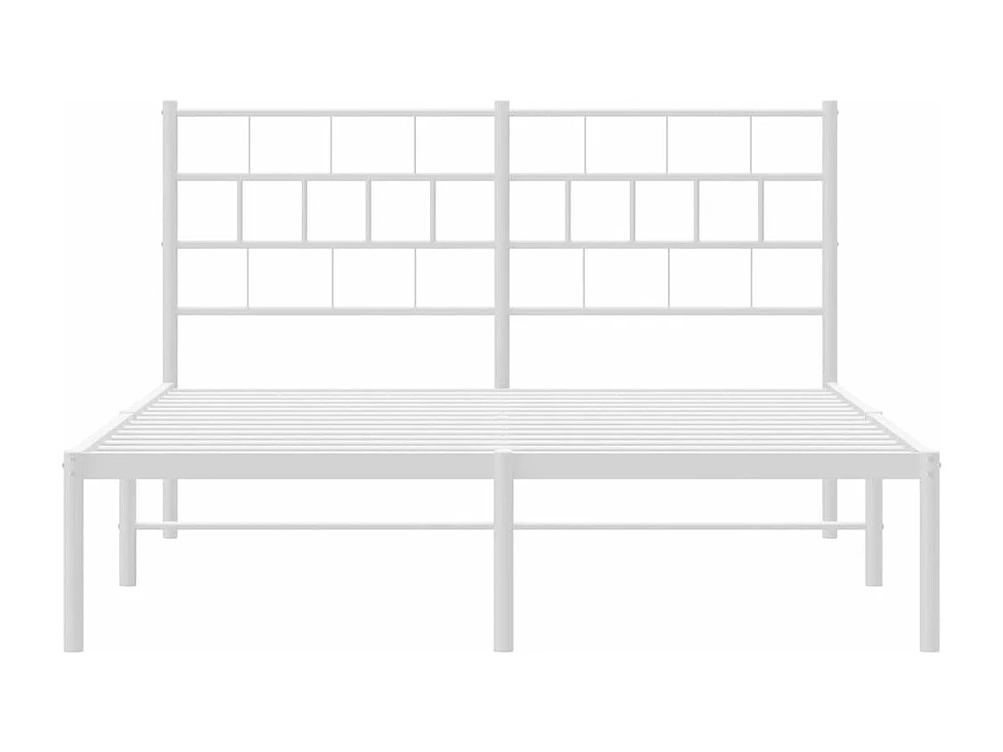 Cadre de lit métal avec tête de lit blanc 120x200