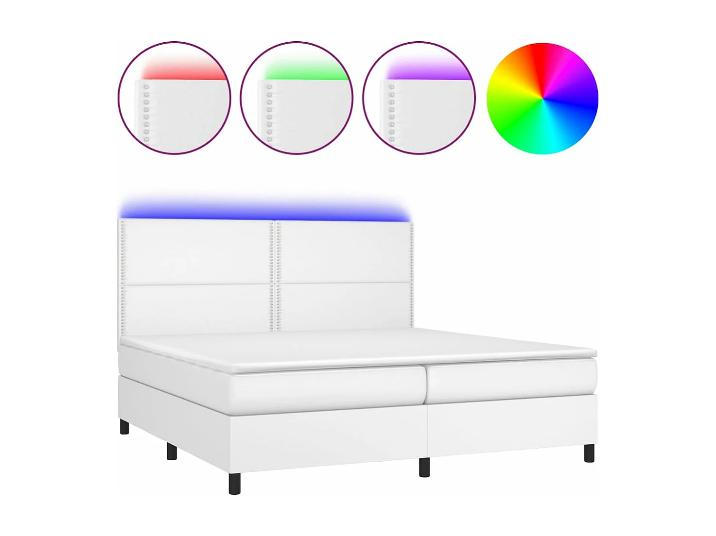 Sommier à lattes de lit avec matelas et LED Blanc 200x200