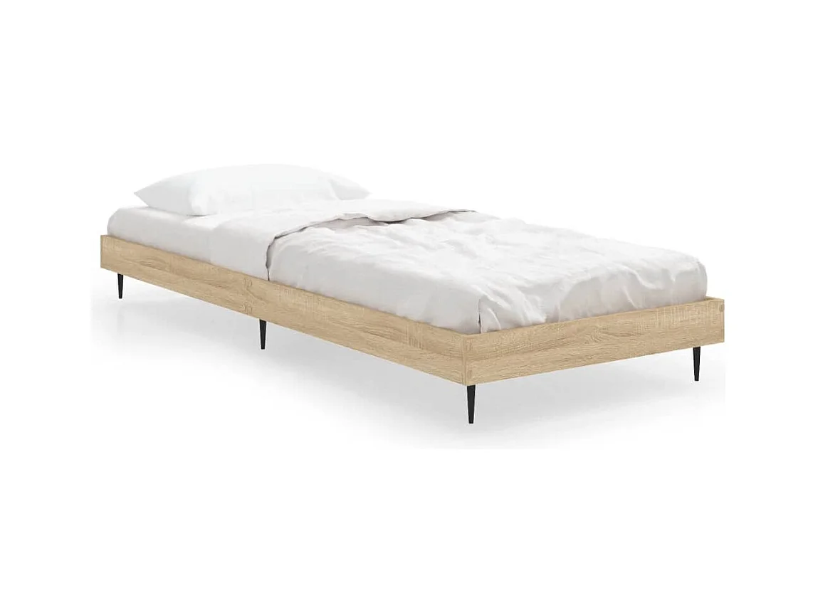 Cadre de lit chêne sonoma 75x190 bois d'ingénierie