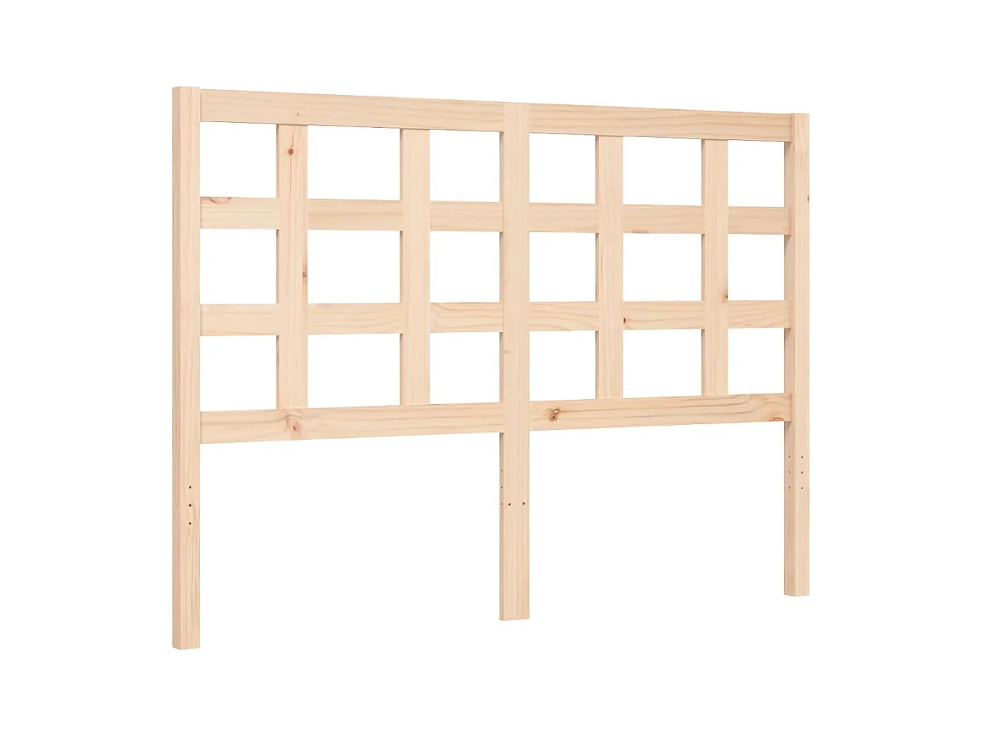 Bedframe met hoofdbord massief hout 140x190 cm