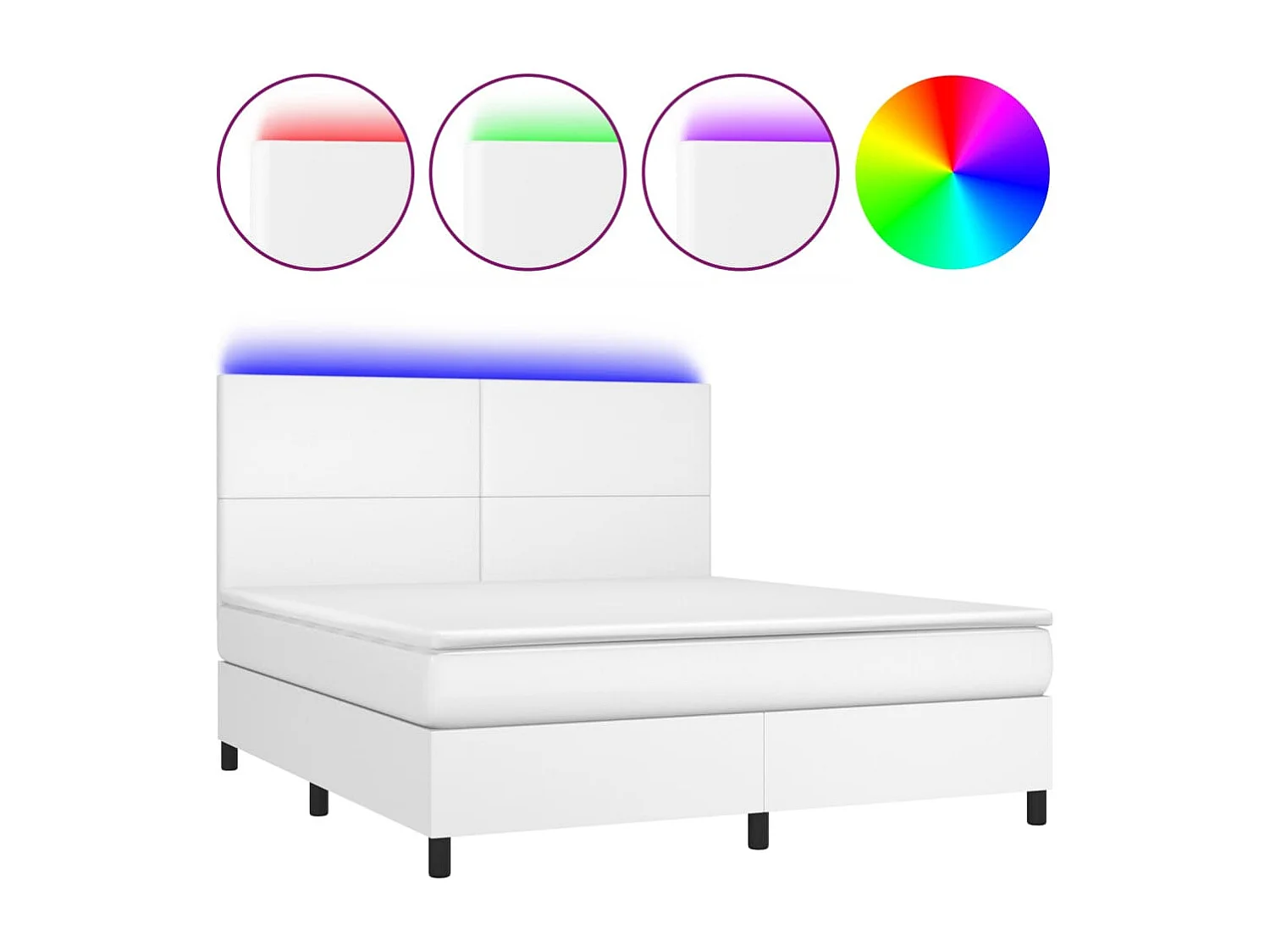 Sommier à lattes de lit avec matelas et LED Blanc 180x200