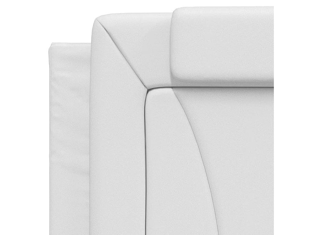 Cadre de lit avec tête de lit Blanc 100x200 Similicuir