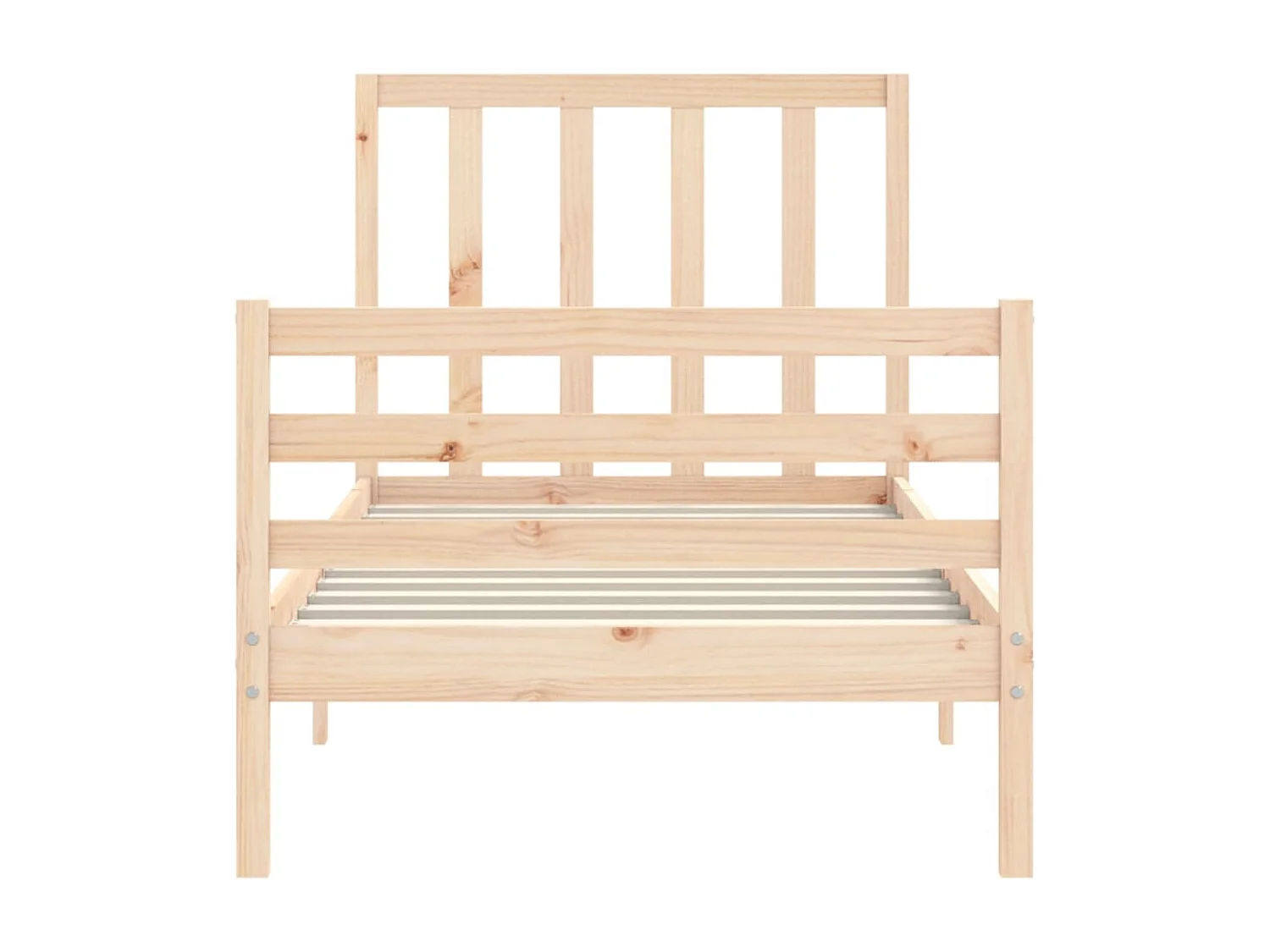 Cadre de lit avec tête de lit 90x200 bois massif