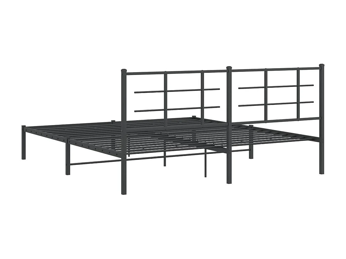 Cadre de lit métal avec tête de lit noir 183x213