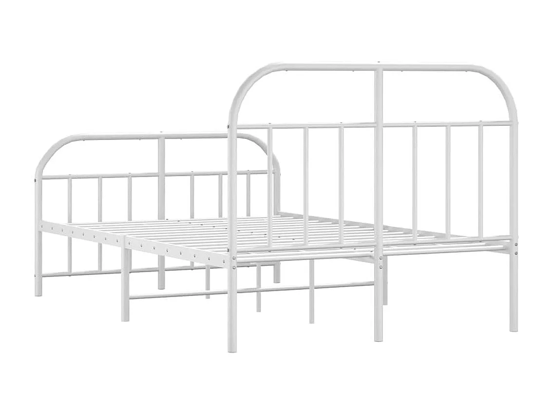 Cadre de lit métal avec tête de lit-pied de lit blanc 120x200