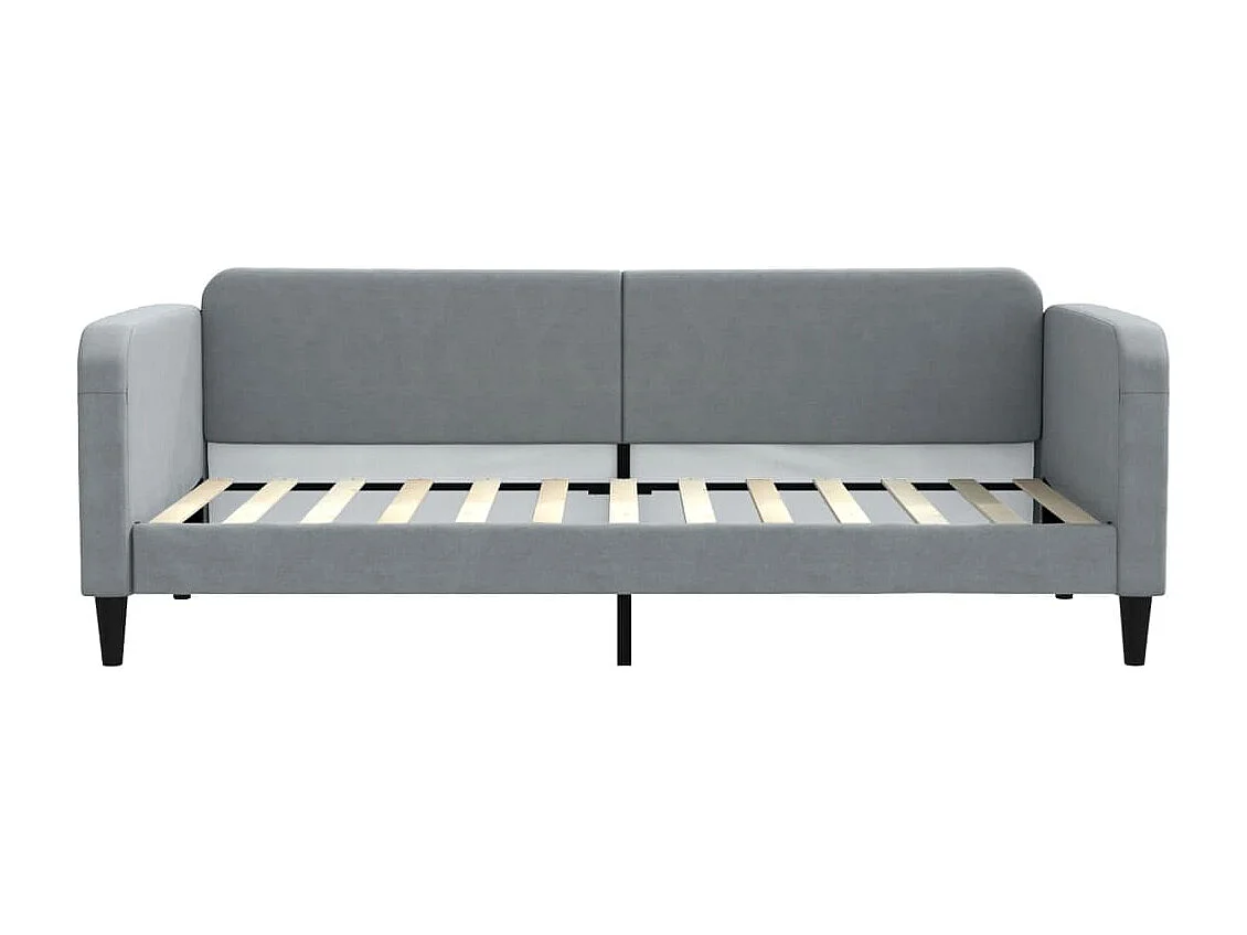 Lit de jour avec matelas gris clair 90x200 tissu