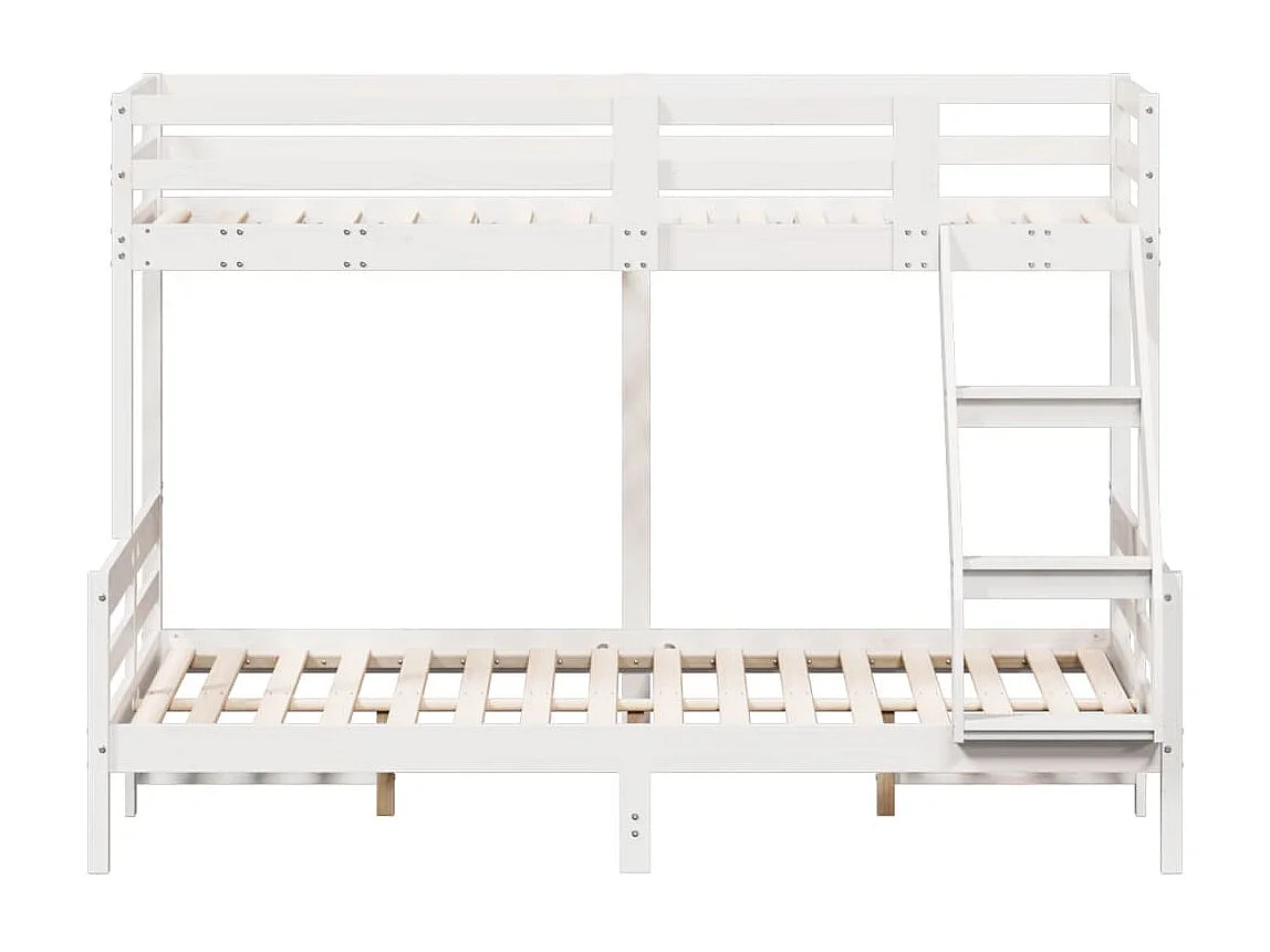 Lit superposé 90x200-140x200 blanc bois de pin massif