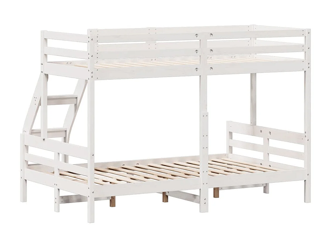 Lit superposé 80x200-120x200 blanc bois de pin massif