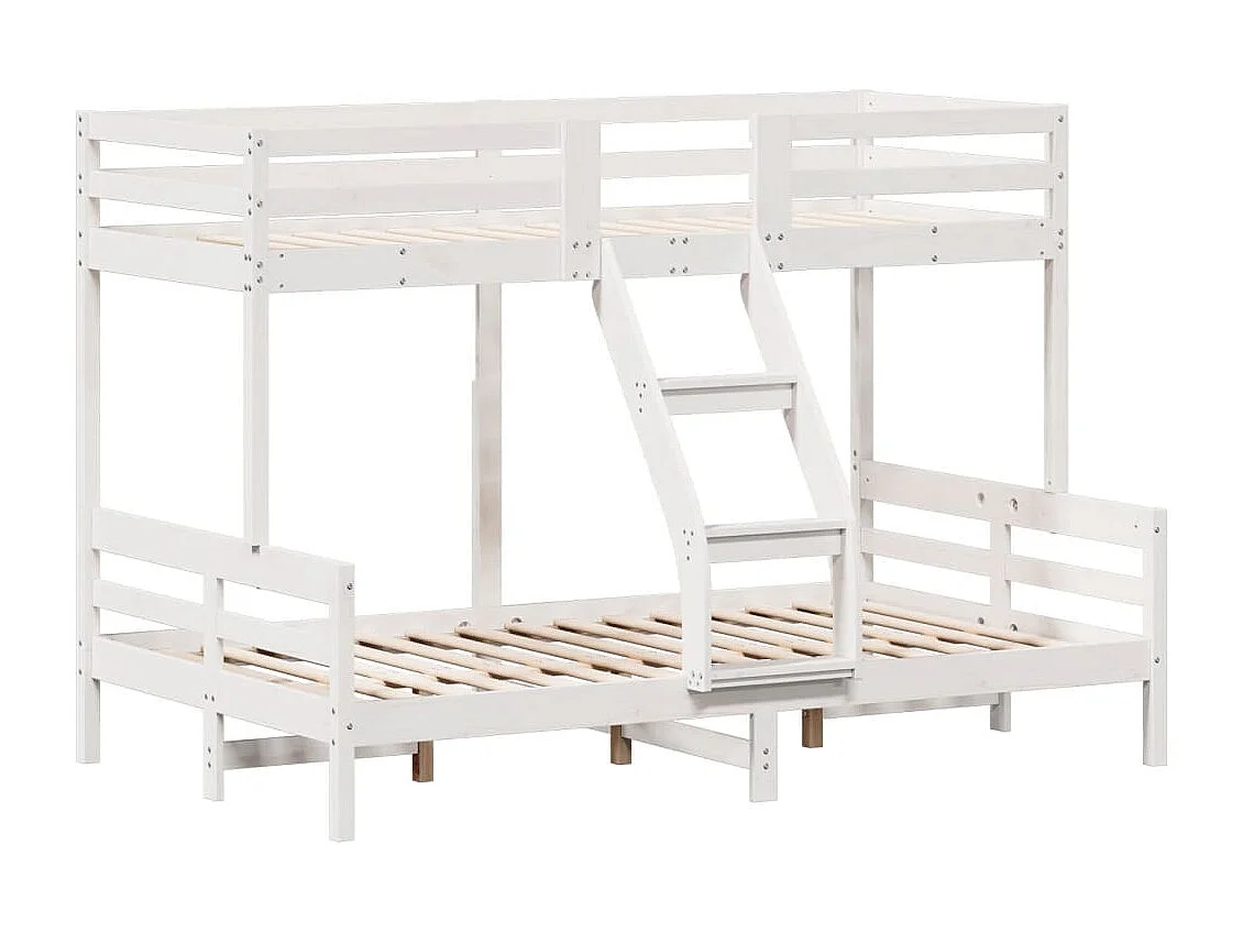 Lit superposé 80x200-120x200 blanc bois de pin massif