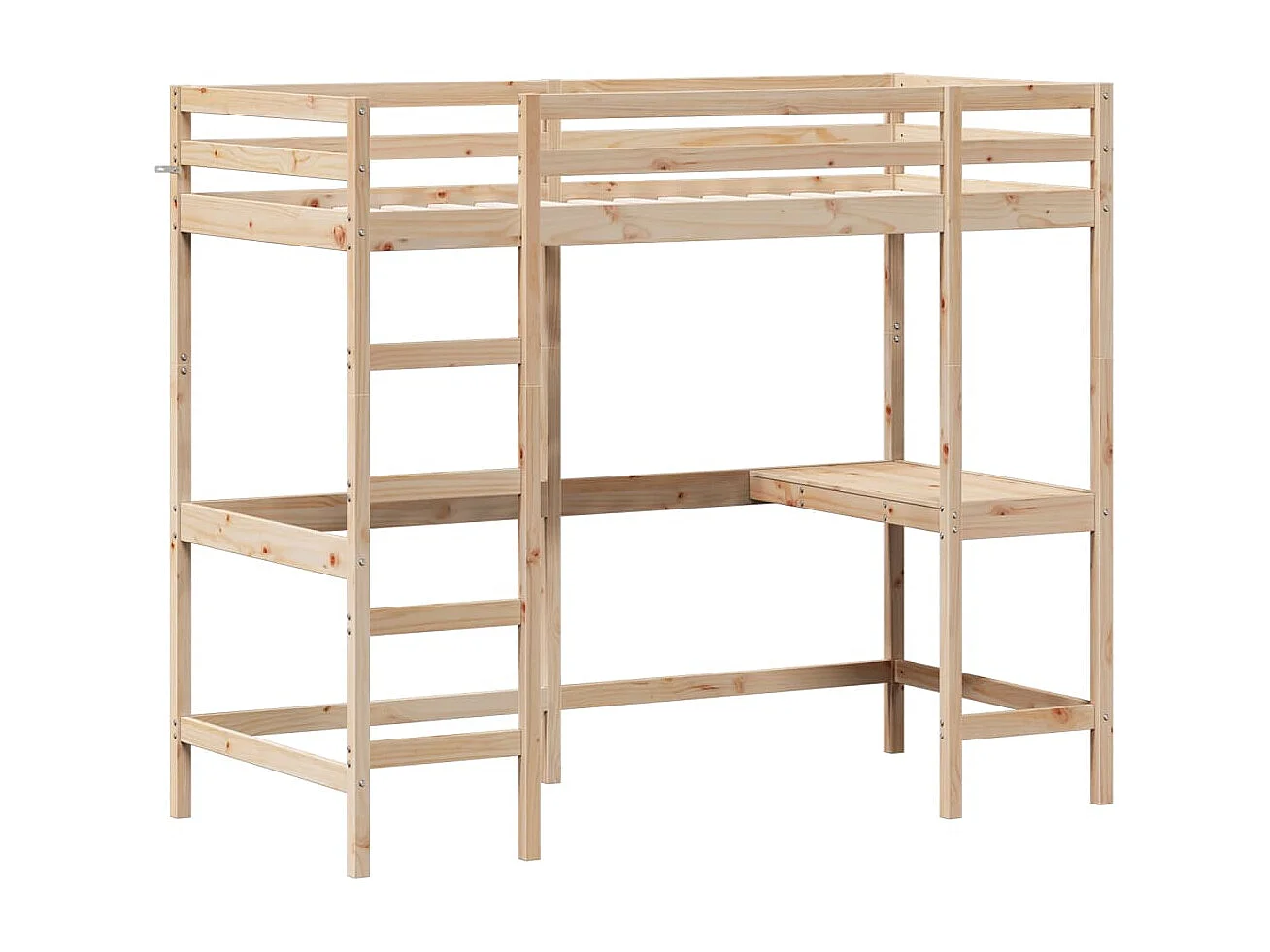 Lit superposé avec bureau 90x200 bois de pin massif