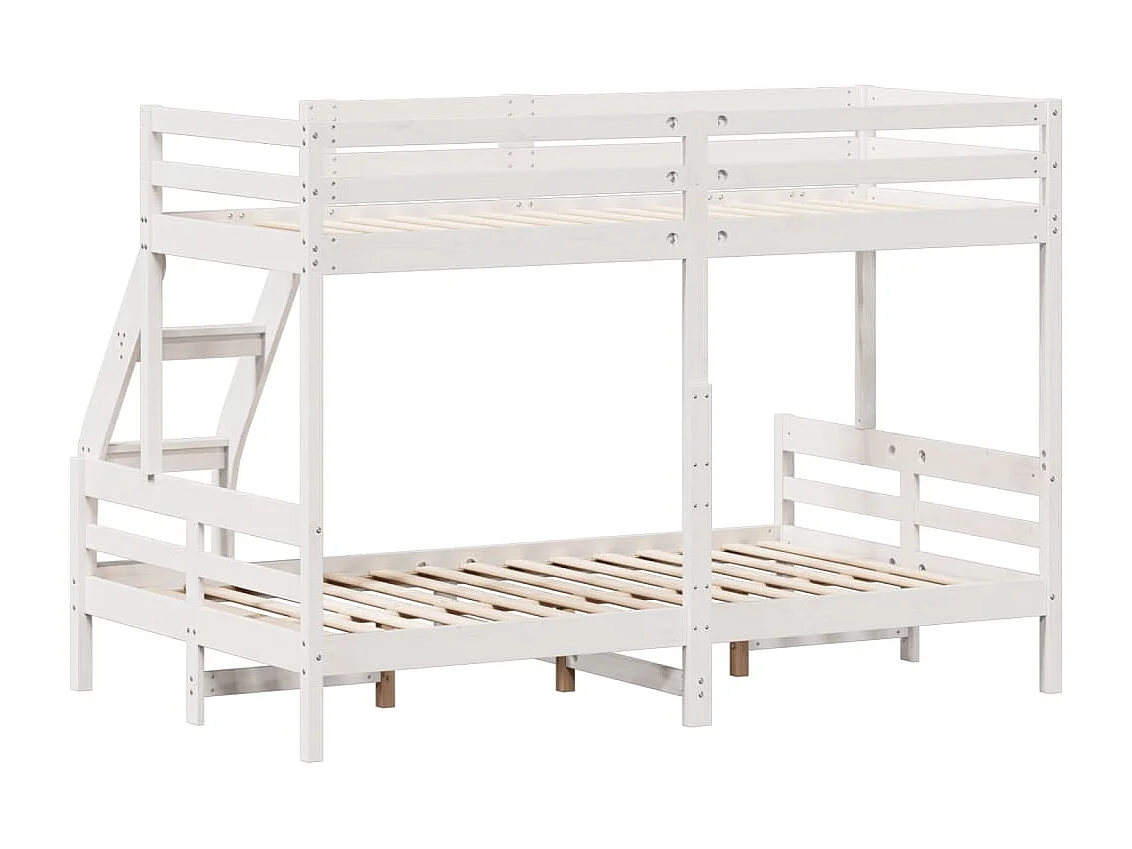 Lit superposé 90x200-120x200 blanc bois de pin massif