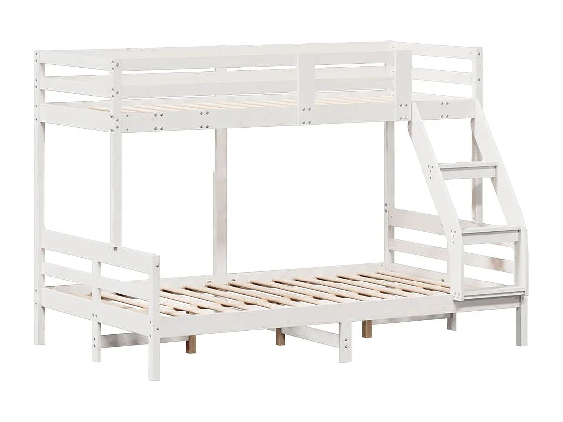 Lit superposé 90x200-120x200 blanc bois de pin massif