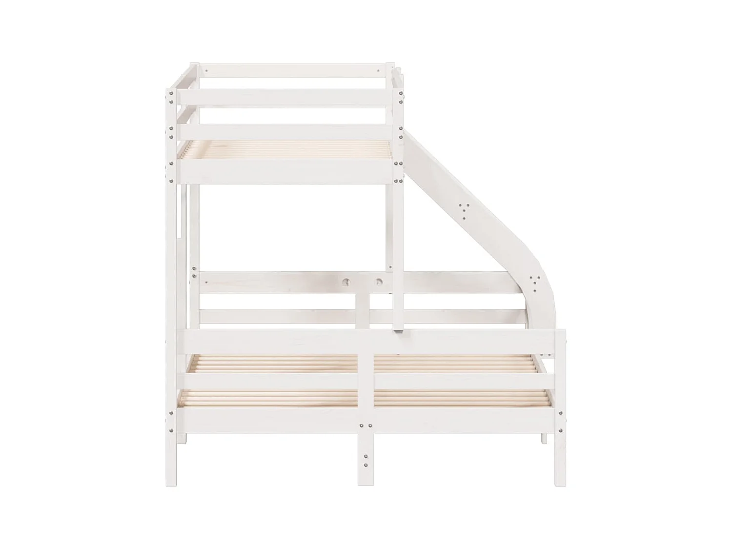 Lit superposé 80x200-140x200 blanc bois de pin massif