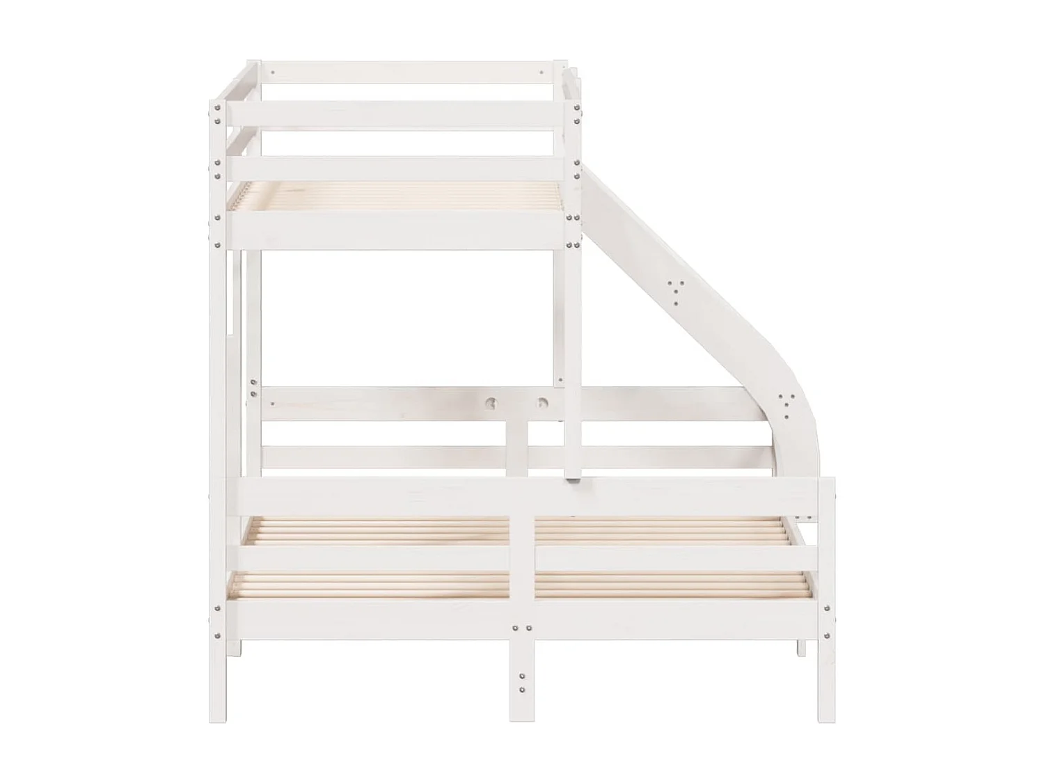 Lit superposé 80x200-140x200 blanc bois de pin massif