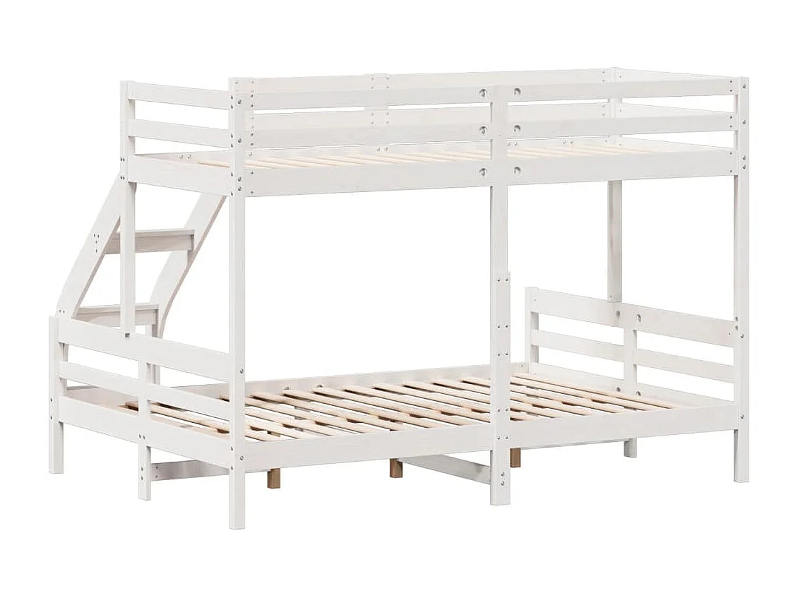 Lit superposé 80x200-140x200 blanc bois de pin massif