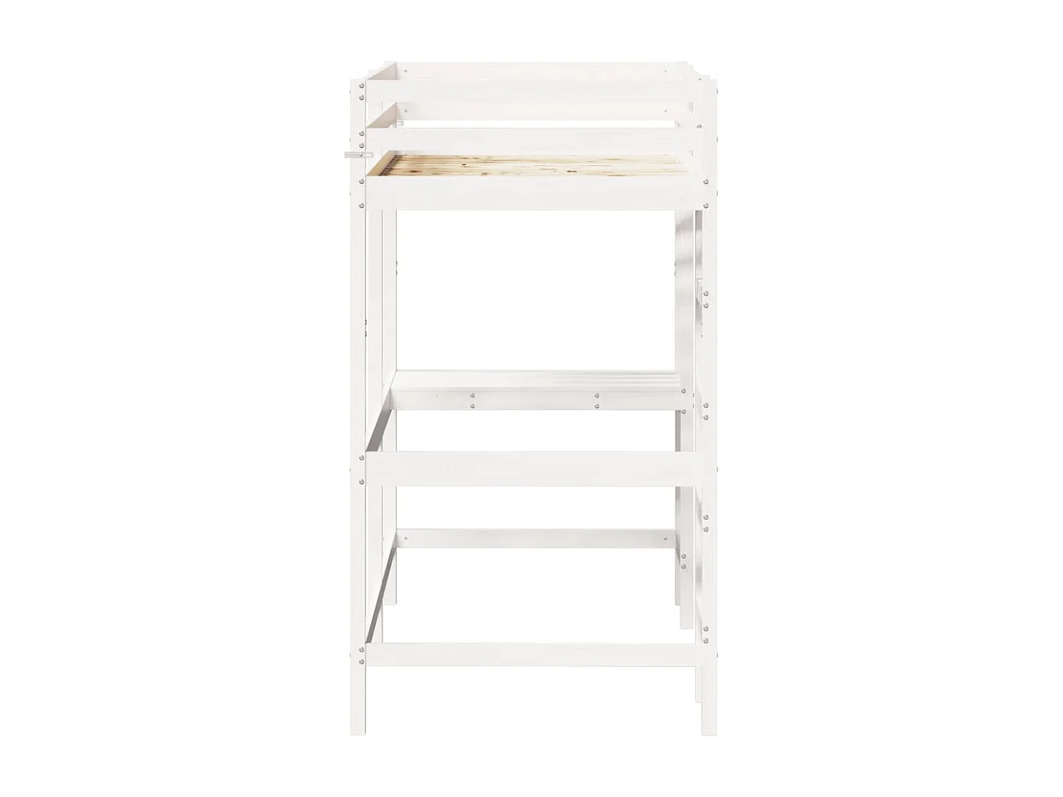 Lit superposé avec bureau blanc 90x190 bois de pin massif