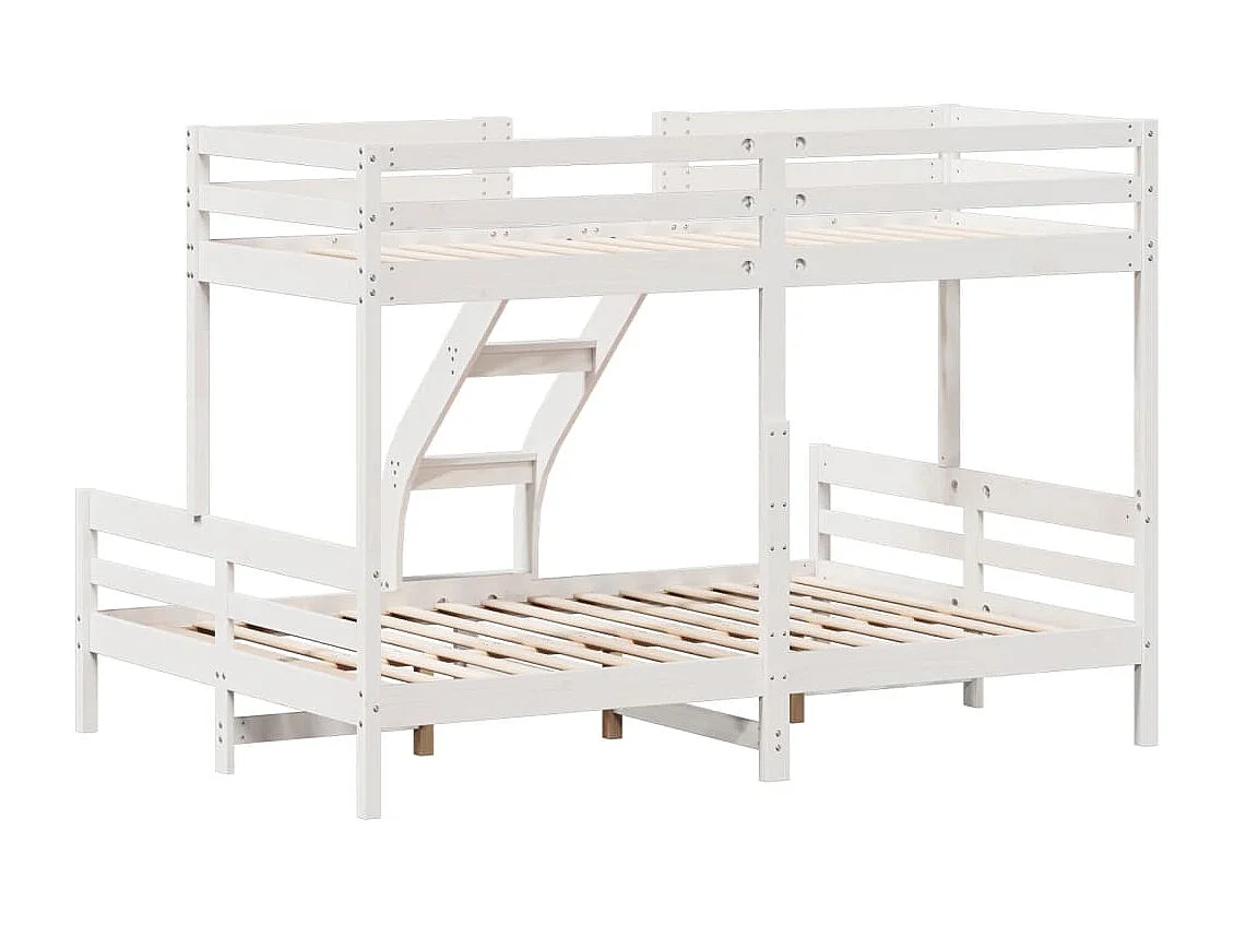 Lit superposé 80x200-140x200 blanc bois de pin massif