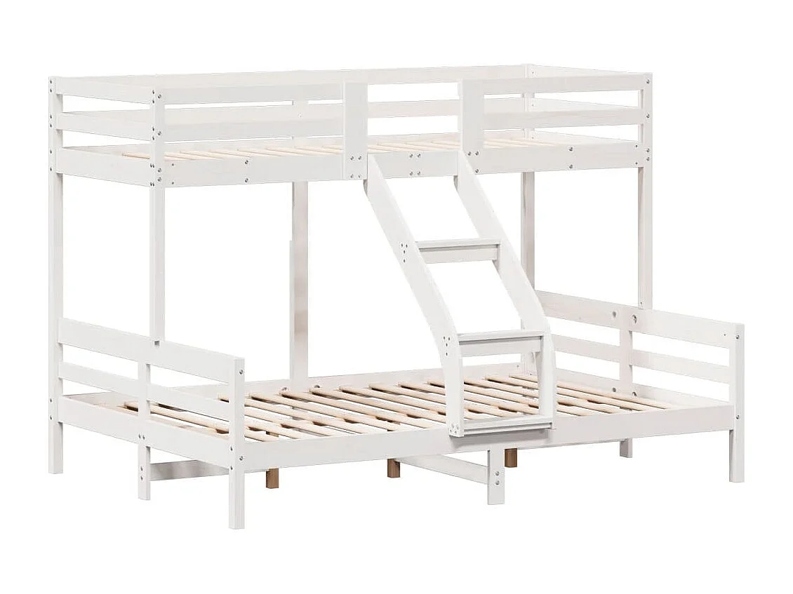 Lit superposé 80x200-140x200 blanc bois de pin massif