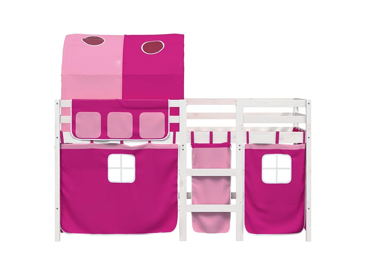 hoogslaper met tunnel 90x190 cm massief grenenhout roze