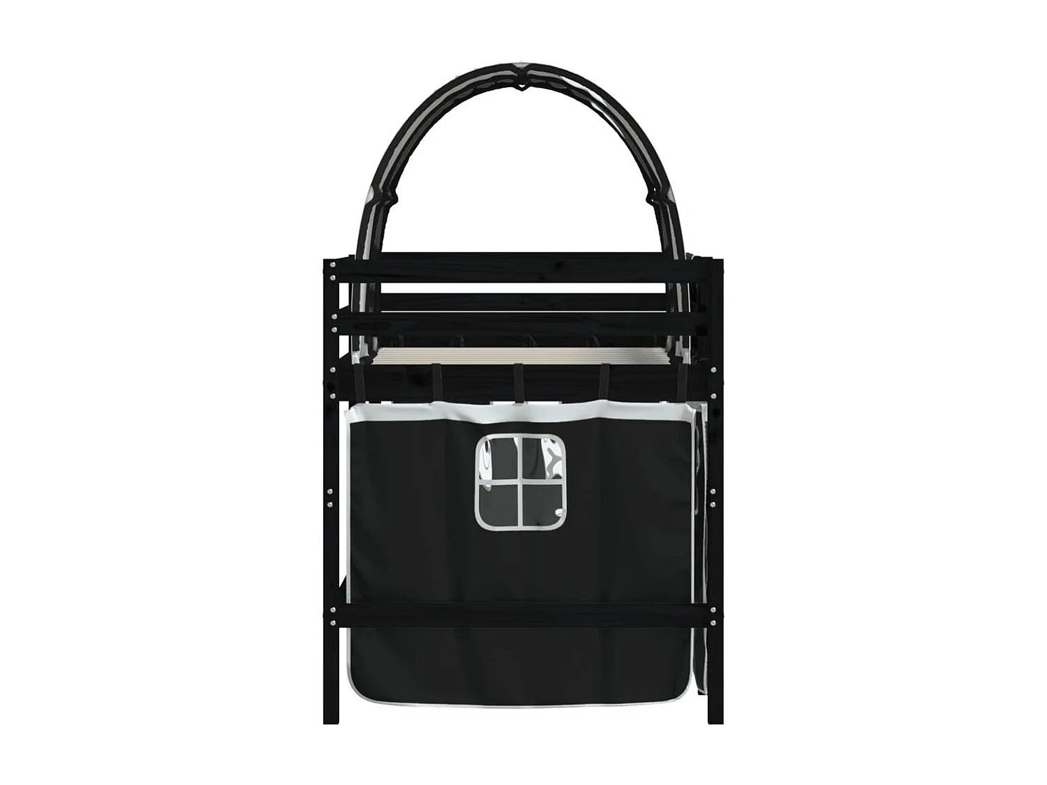 hoogslaper met tunnel 90x200 cm grenenhout wit en zwart