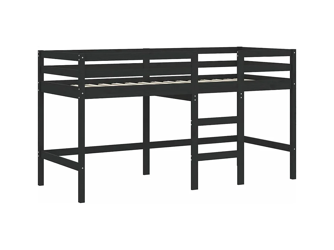Lit mezzanine enfants et tunnel bleu 90x200 bois pin massif