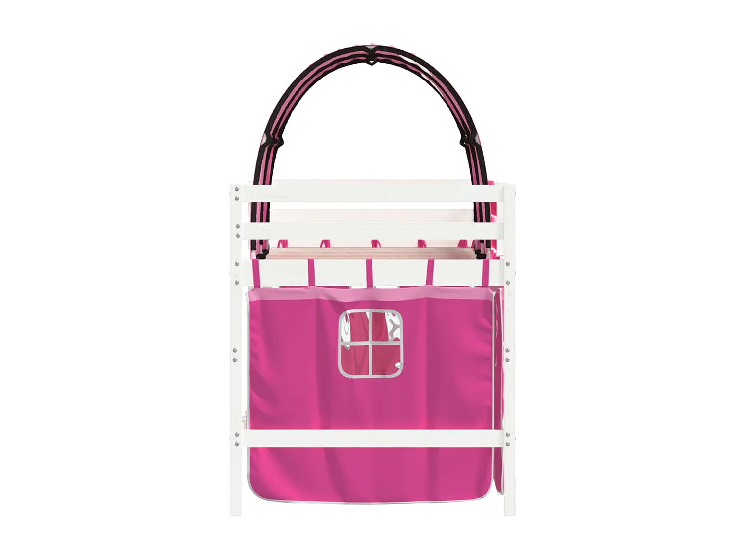 vidaXL Cama alta para niños con túnel madera pino rosa 80x200 cm