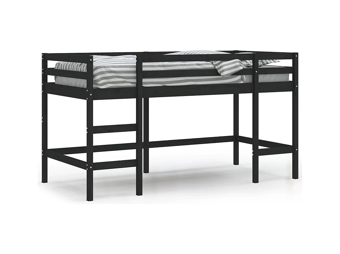 Lit mezzanine enfants échelle 80x200 bois pin massif