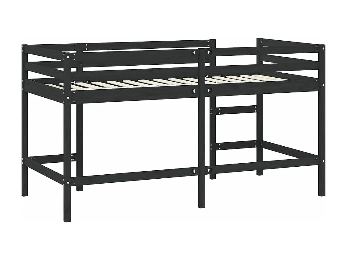 Lit mezzanine enfants échelle 80x200 bois pin massif