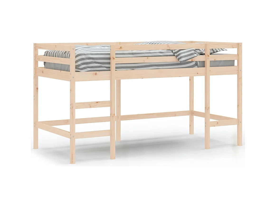 Lit mezzanine enfants échelle 90x190 bois pin massif