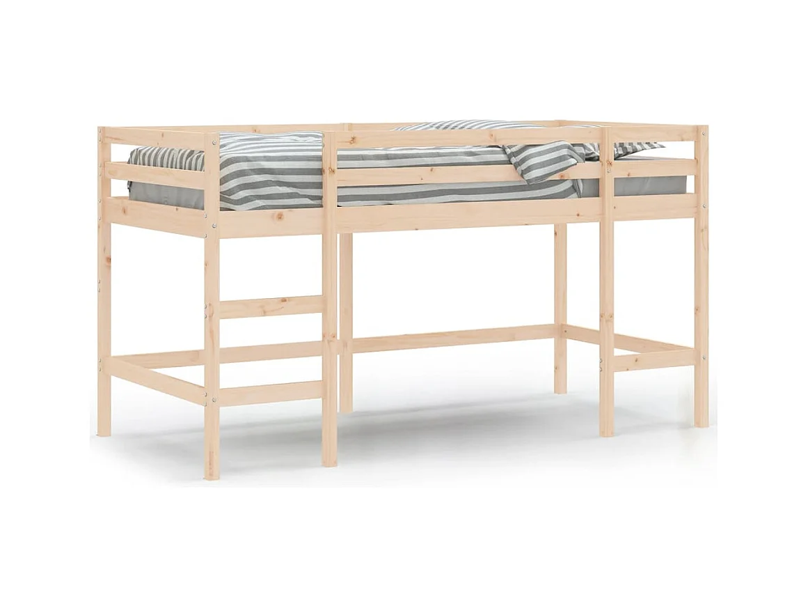 Lit mezzanine enfants échelle 90x200 bois pin massif