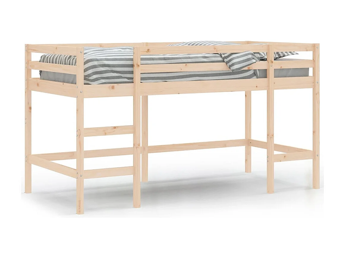 Lit mezzanine enfants échelle 90x200 bois pin massif