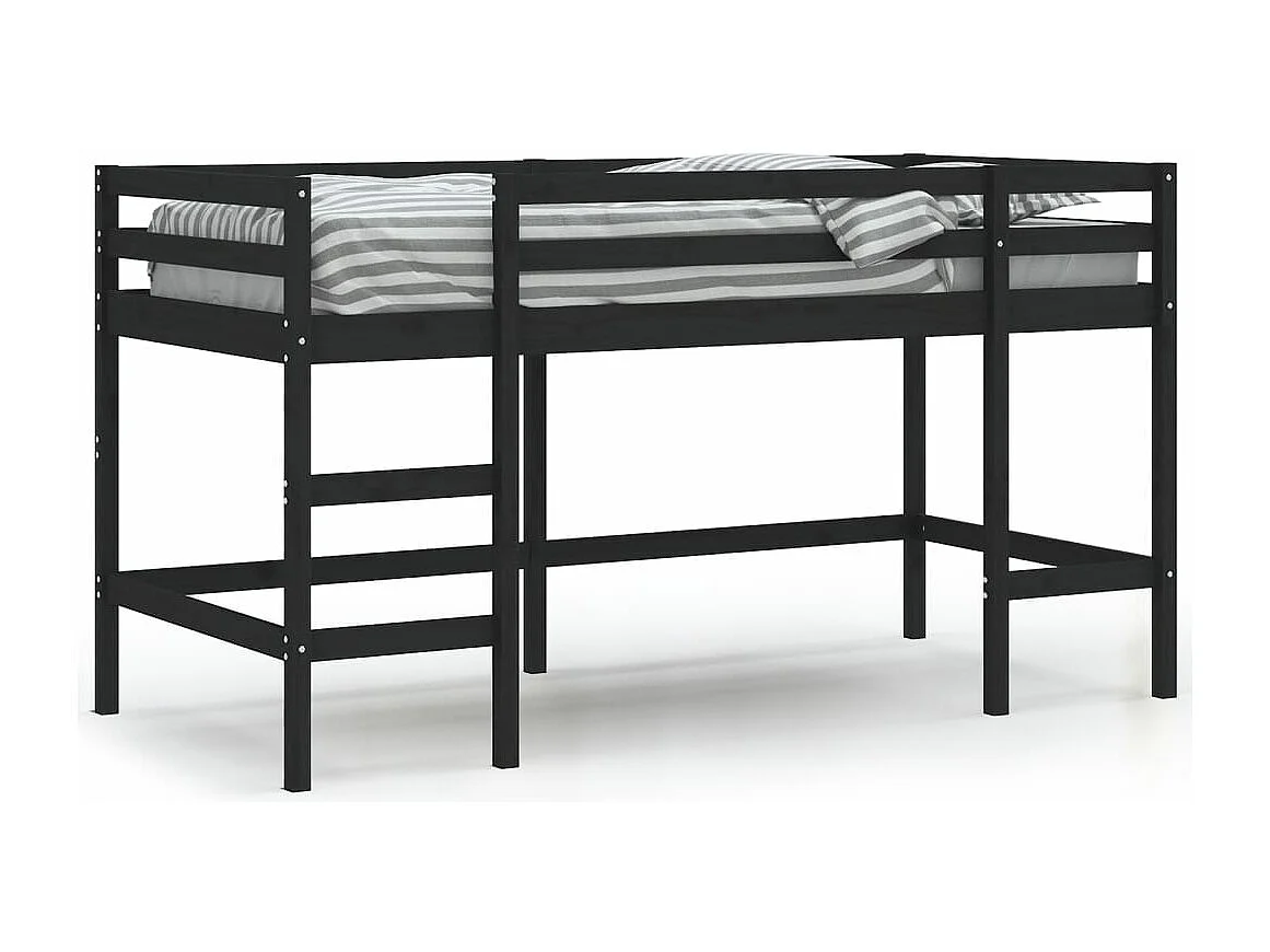 Lit mezzanine enfants échelle 90x190 bois pin massif
