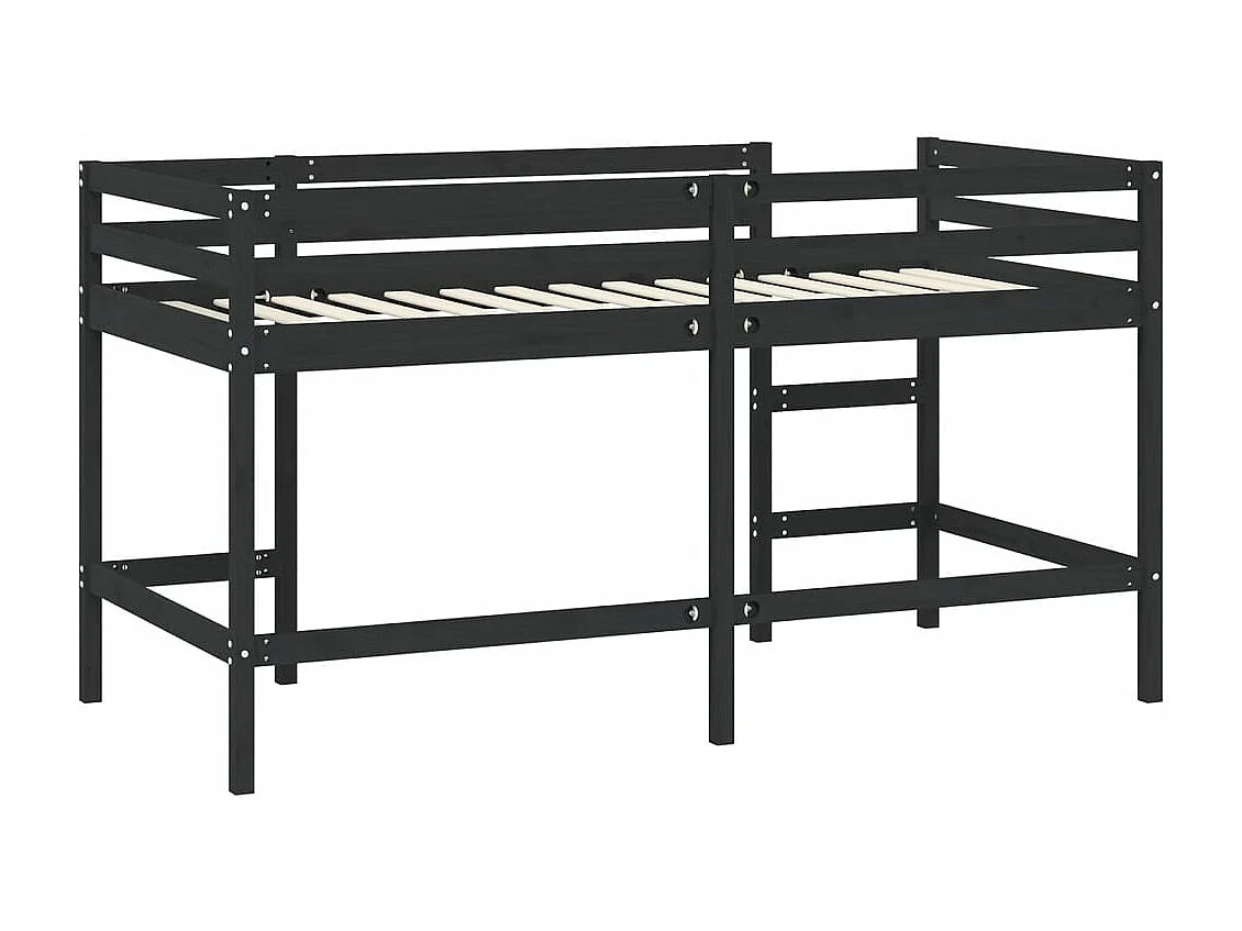 Lit mezzanine enfants échelle 90x190 bois pin massif