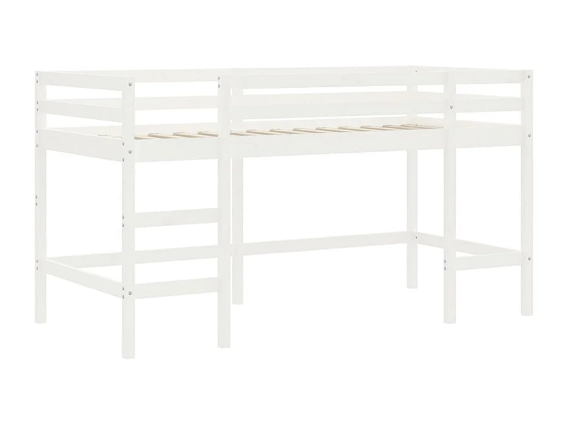 Lit mezzanine enfants et tunnel rose 90x200 bois pin massif