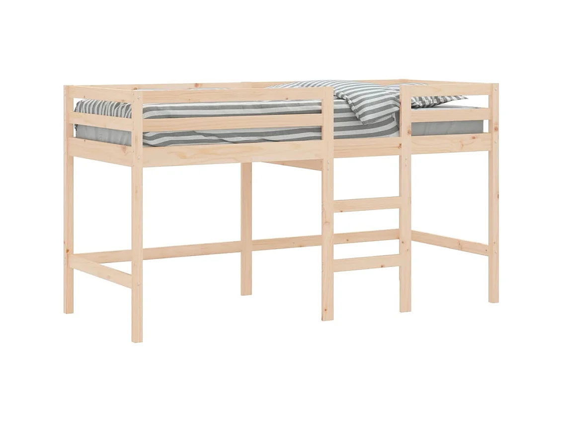 Lit mezzanine enfants échelle 90x200 bois pin massif