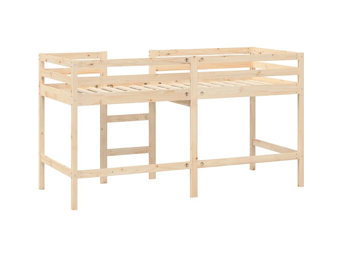 Lit mezzanine enfants échelle 90x200 bois pin massif