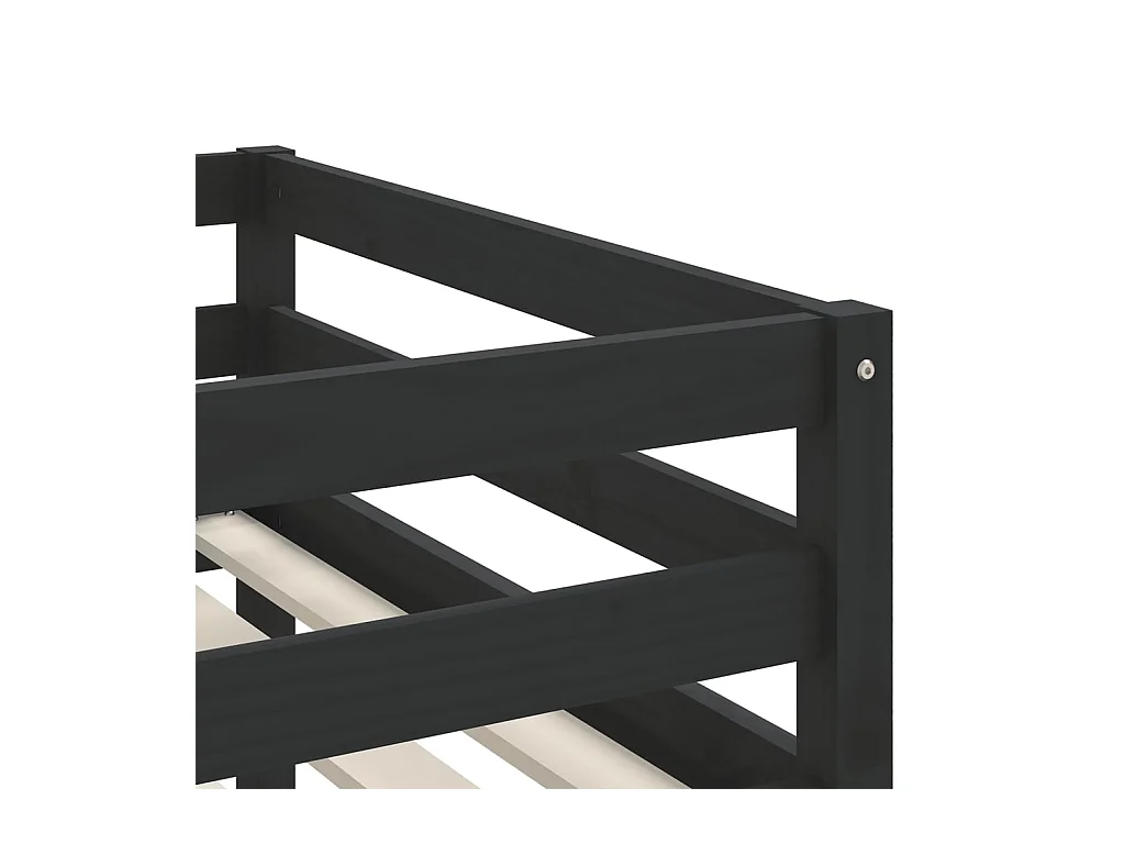 Lit mezzanine enfants avec tunnel rose 80x200 bois pin massif