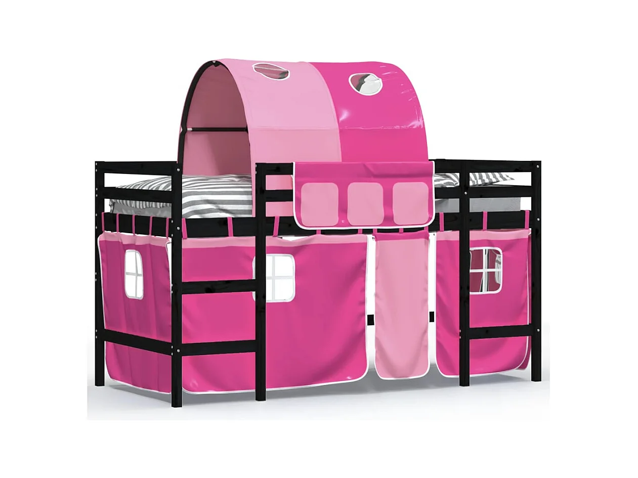 hoogslaper met tunnel 80x200 cm massief grenenhout roze