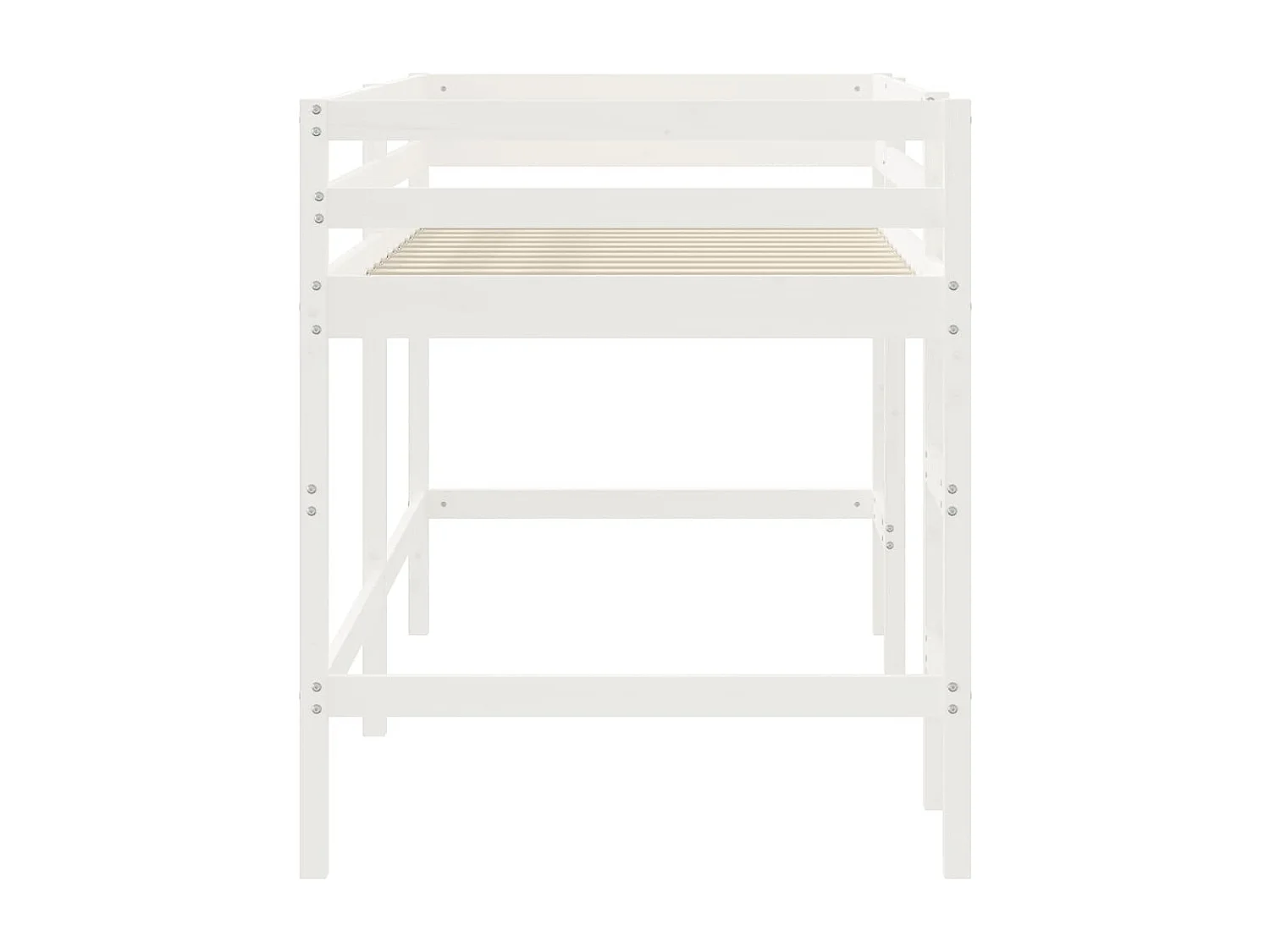 Lit mezzanine enfants échelle blanc 90x190 bois pin massif