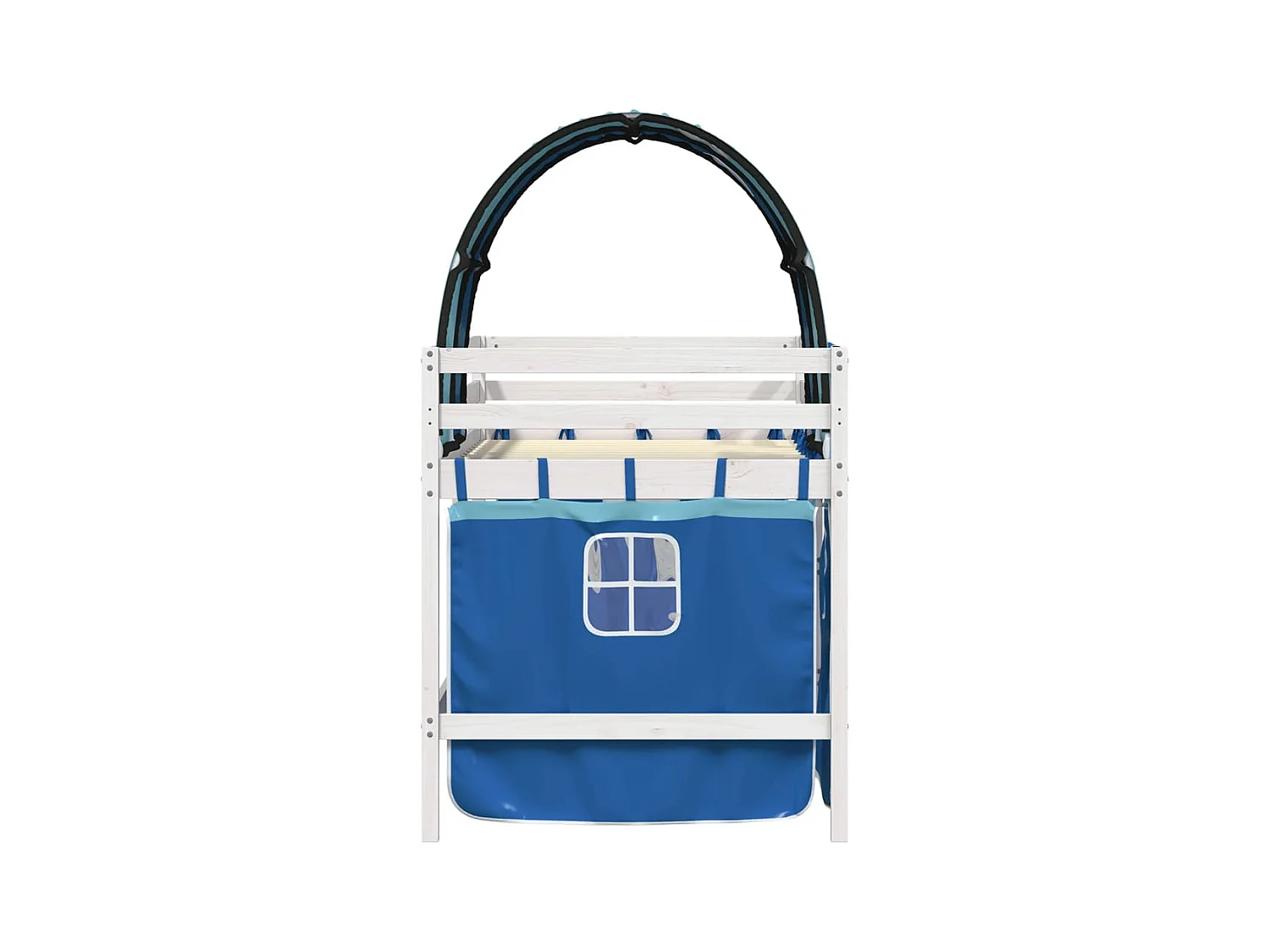 hoogslaper met tunnel 90x190 cm massief grenenhout blauw