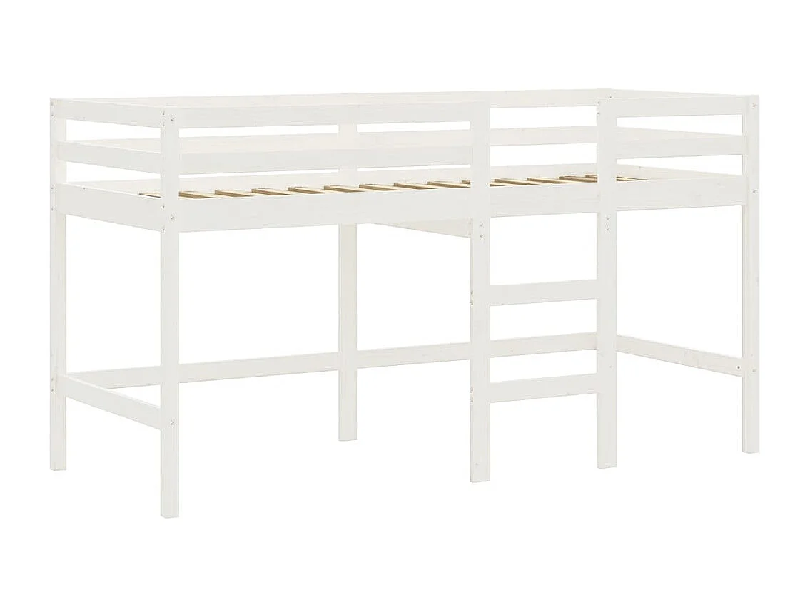 Lit mezzanine enfants et tunnel blanc-noir 80x200 pin massif