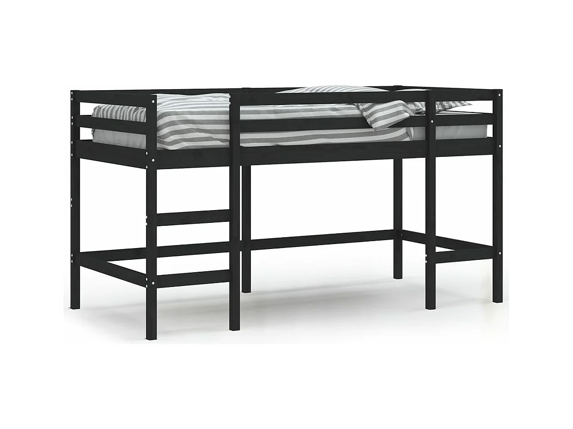 Lit mezzanine enfants échelle 90x200 bois pin massif