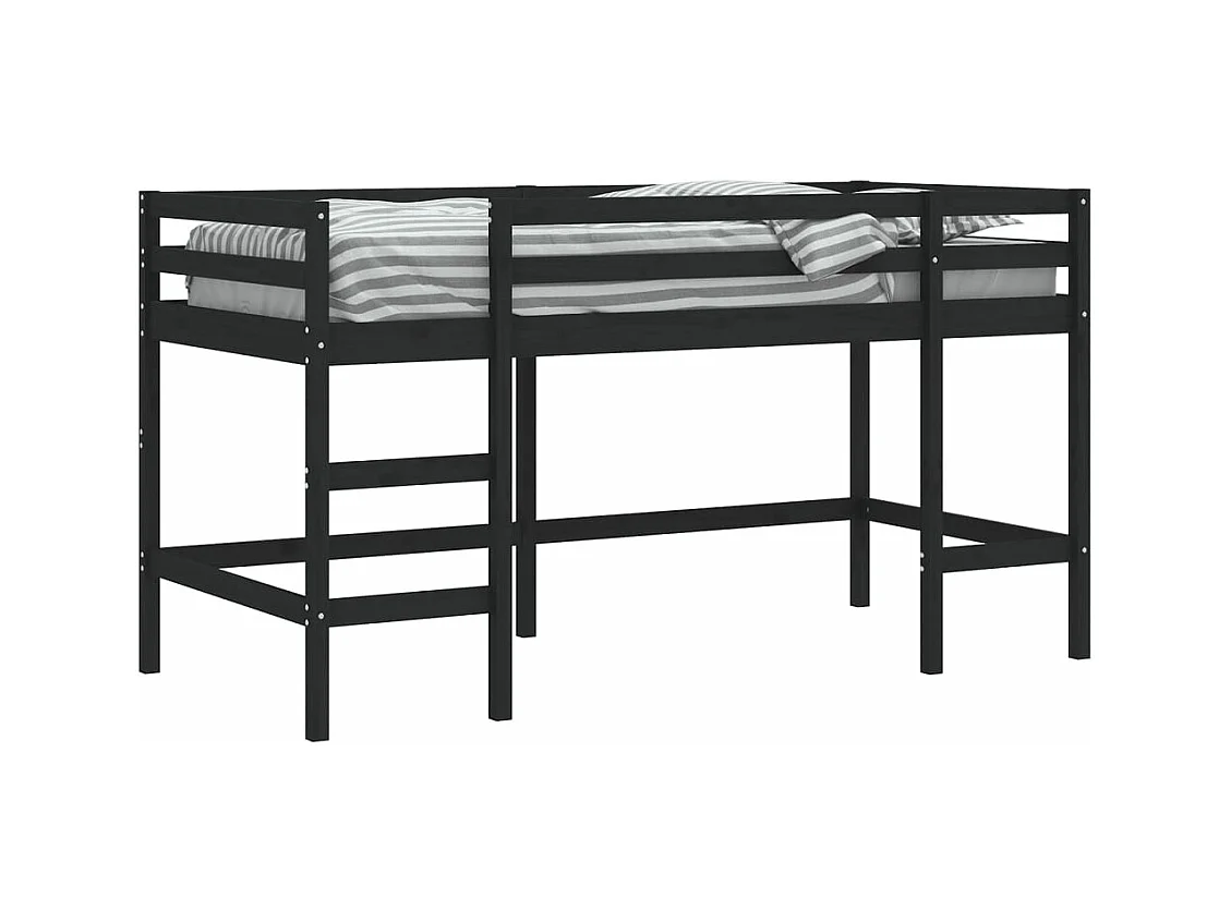 Lit mezzanine enfants échelle 90x200 bois pin massif