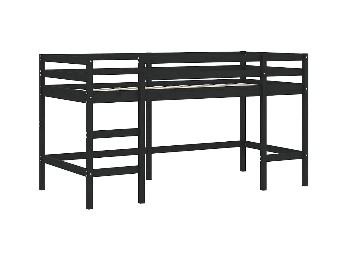 Lit mezzanine enfants échelle 90x200 bois pin massif