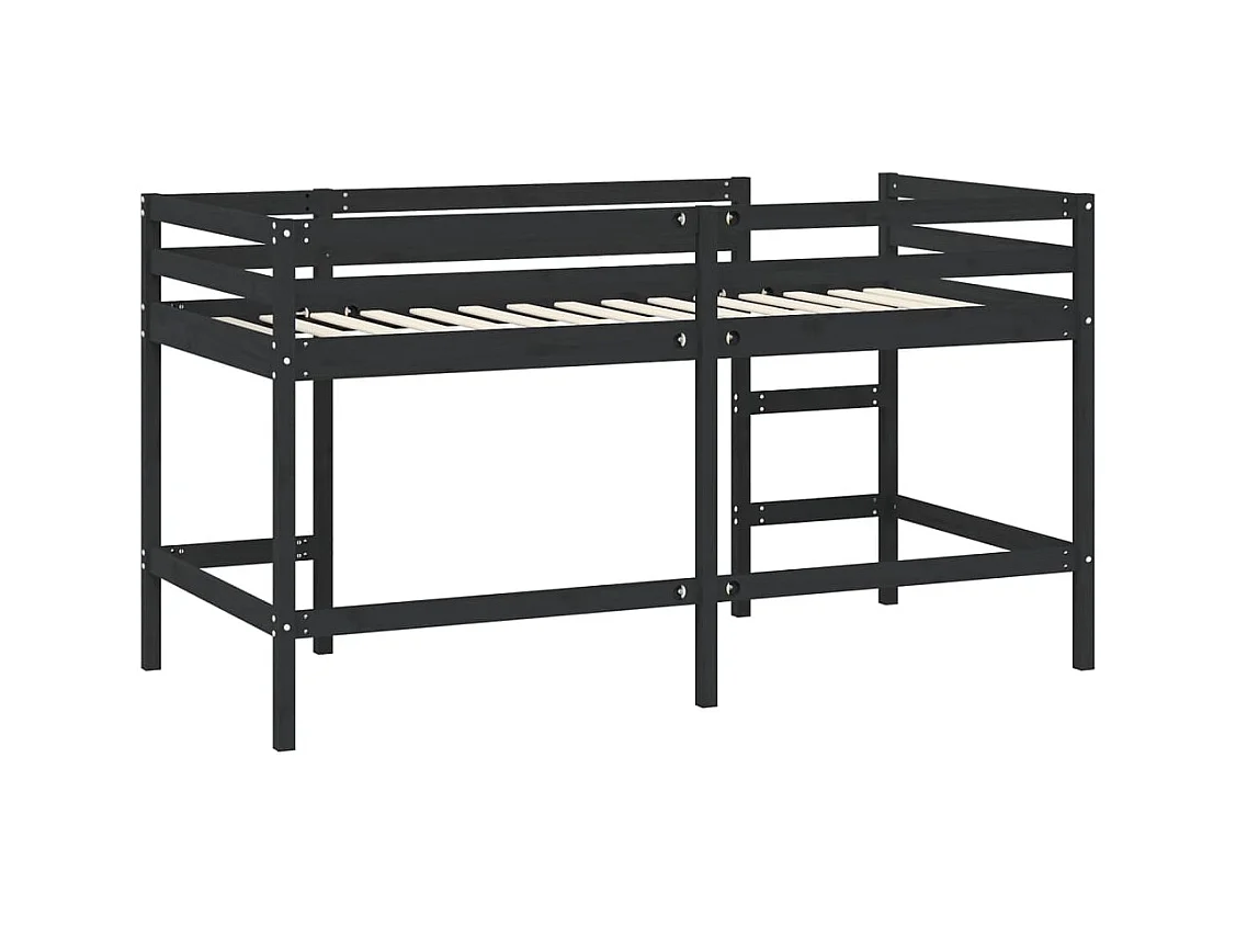 Lit mezzanine enfants échelle 90x200 bois pin massif
